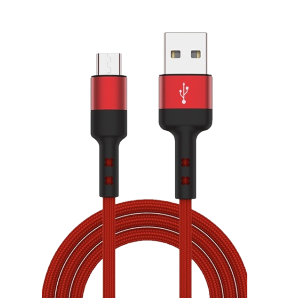 Кабель Brosco Type-USB-Type-C 1 метр, красный