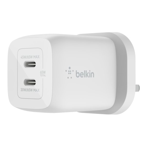Зарядное устройство Belkin BoostCharge Pro Dual USB-C GaN Wall Charger with PPS 65W белое